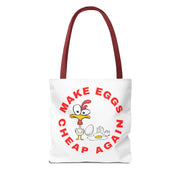 Make Eggs Cheap Again Tote Bag - Fun & Quirky Chicken Design