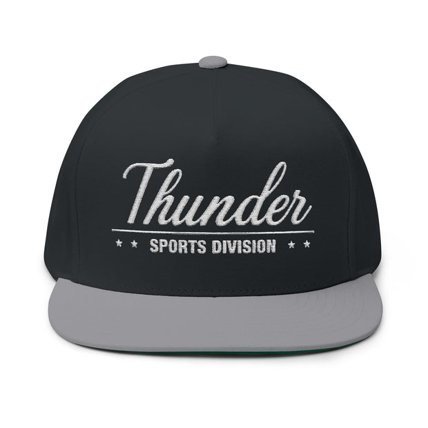 Flat Bill Cap - Thunder Sports Division Stylish Baseball Hat for Sports Lovers