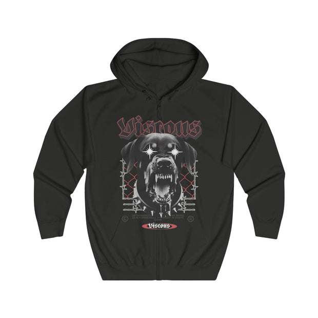 Dog Graphic Zip Hoodie - Urban Streetwear