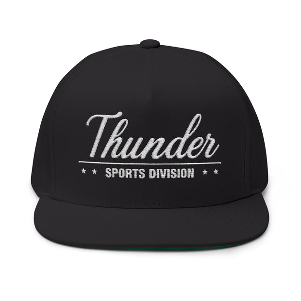 Flat Bill Cap - Thunder Sports Division Stylish Baseball Hat for Sports Lovers