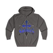 Unisex Full Zip Hoodie with 'Saints' Design - Versatile and Stylish