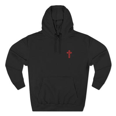 Embroidered Cross Fleece Hoodie