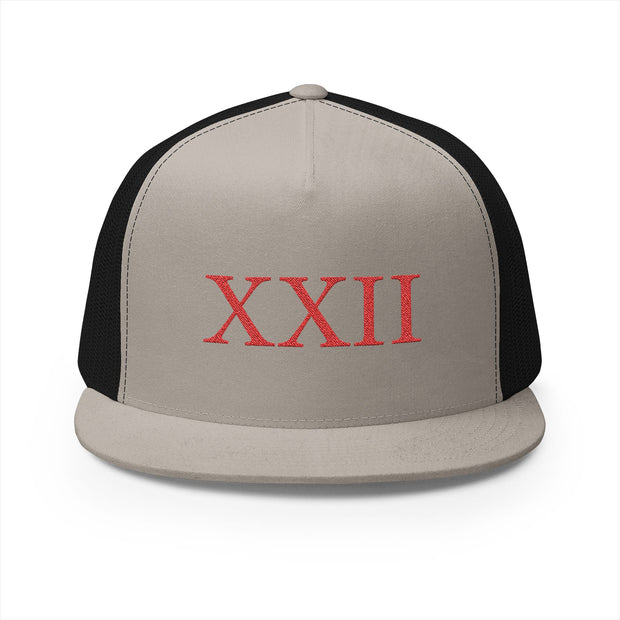 Embroidered XXII 5 Panel Trucker Cap - Perfect for Casual Wear & Celebrations