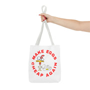 Make Eggs Cheap Again Tote Bag - Fun & Quirky Chicken Design