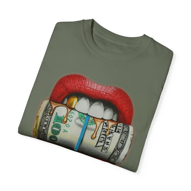 Unisex Garment-Dyed T-shirt (Money Lips)