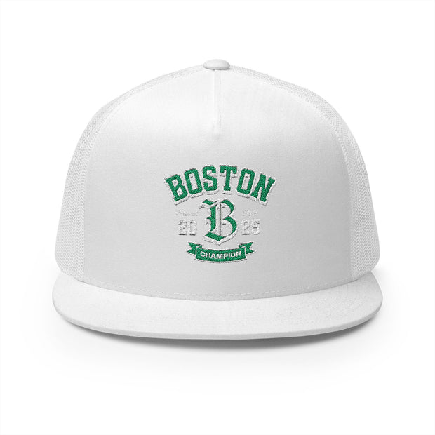 Boston Champion Embroidered 5 Panel Trucker Cap