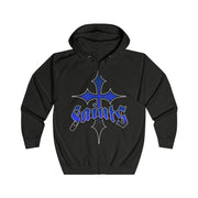 Unisex Full Zip Hoodie with 'Saints' Design - Versatile and Stylish