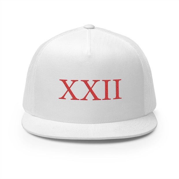 Embroidered XXII 5 Panel Trucker Cap - Perfect for Casual Wear & Celebrations