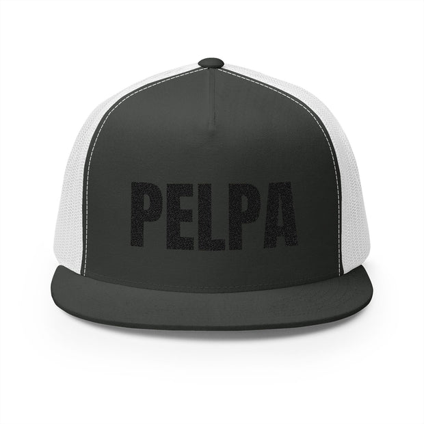 Custom Embroidered 5 Panel Trucker Cap - Red 'PELPA' Hat for Trendsetters