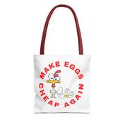 Make Eggs Cheap Again Tote Bag - Fun & Quirky Chicken Design