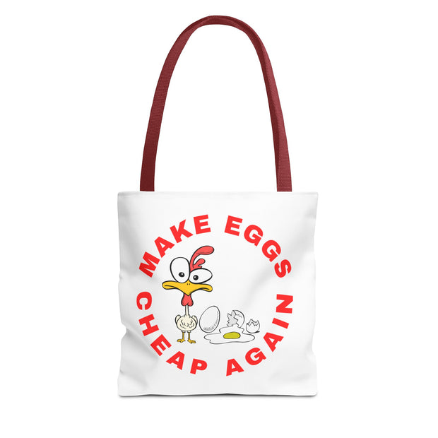 Make Eggs Cheap Again Tote Bag - Fun & Quirky Chicken Design