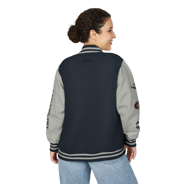 Unisex Heavyweight Letterman Jacket - Trendy Varsity Style with Bold Graphics