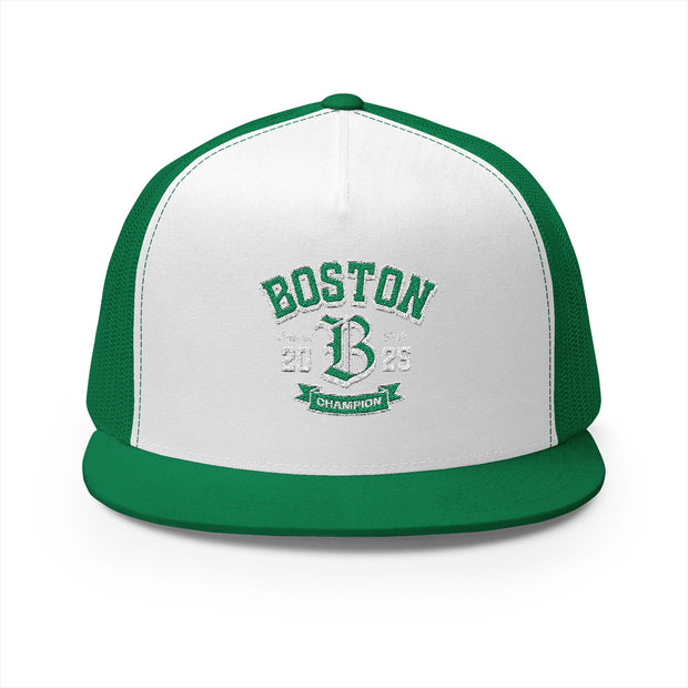 Boston Champion Embroidered 5 Panel Trucker Cap