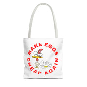 Make Eggs Cheap Again Tote Bag - Fun & Quirky Chicken Design