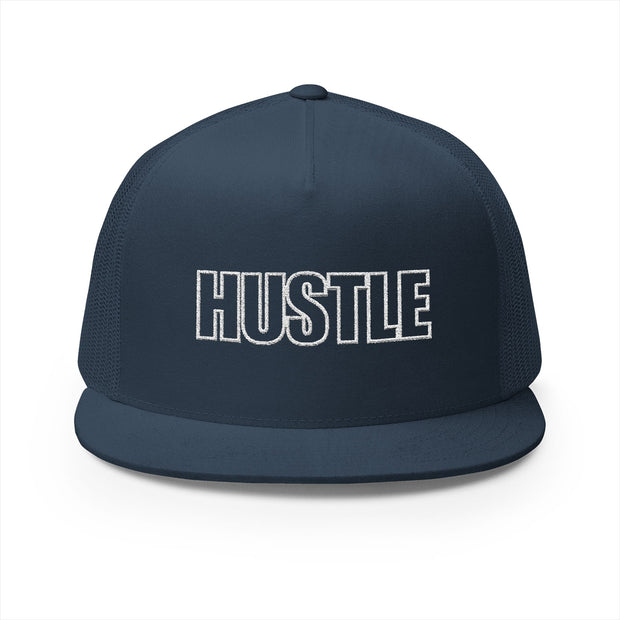 Hustle 5 Panel Trucker Cap - Motivational Embroidered Hat for Entrepreneurs