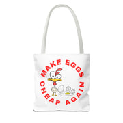 Make Eggs Cheap Again Tote Bag - Fun & Quirky Chicken Design