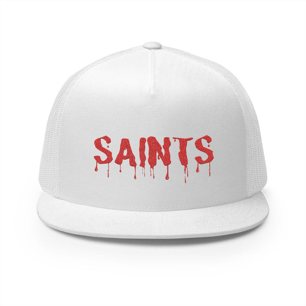 Stylish 5 Panel Trucker Cap with SAINTS Embroidery