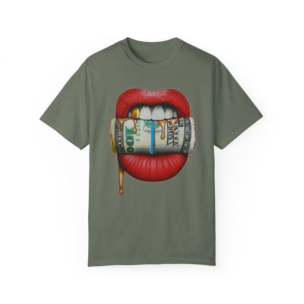 Unisex Garment-Dyed T-shirt (Money Lips)