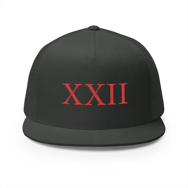 Embroidered XXII 5 Panel Trucker Cap - Perfect for Casual Wear & Celebrations