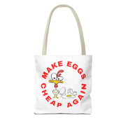 Make Eggs Cheap Again Tote Bag - Fun & Quirky Chicken Design