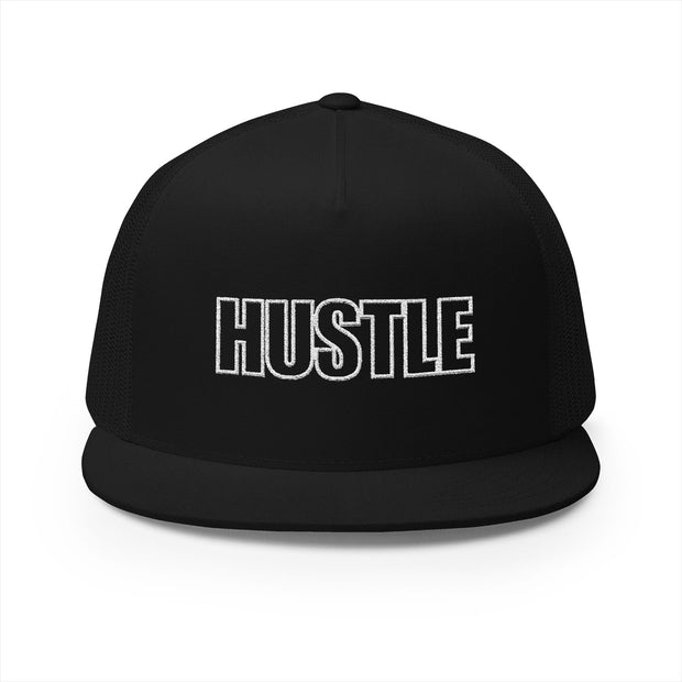 Hustle 5 Panel Trucker Cap - Motivational Embroidered Hat for Entrepreneurs