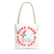 Make Eggs Cheap Again Tote Bag - Fun & Quirky Chicken Design
