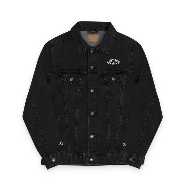 East Side Unisex Embroidered Denim Jacket - Perfect Streetwear for Casual Outings