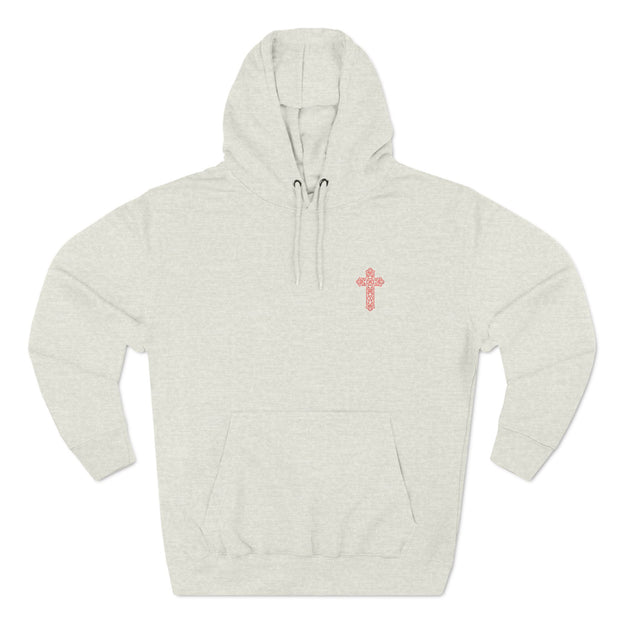 Embroidered Cross Fleece Hoodie