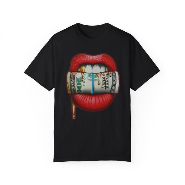 Unisex Garment-Dyed T-shirt (Money Lips)