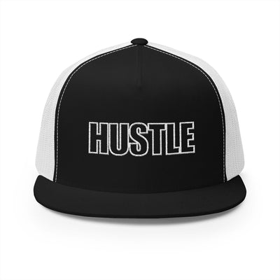 Hustle 5 Panel Trucker Cap - Motivational Embroidered Hat for Entrepreneurs