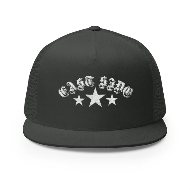 East Side Embroidered 5 Panel Trucker Cap - Stylish and Versatile Hat for Everyday Wear