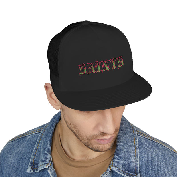 Embroidered Saints 5 Panel Trucker Cap - Stylish & Trendy Headwear