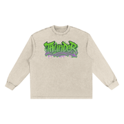 long sleeve,acid wash,snow washed,graphetti