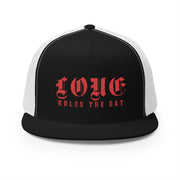 Embroidered 5 Panel Trucker Cap - 'LOVE RULES THE DAY'