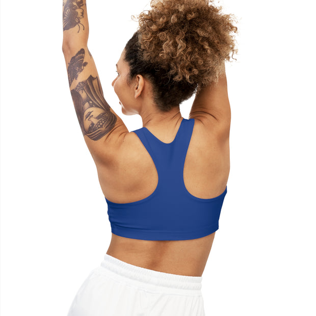 Blue Seamless Sports Bra