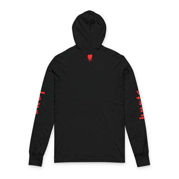 Love Rules Unisex Hooded Long Sleeve Tee - Bold Graphic Tee for Everyday Wear