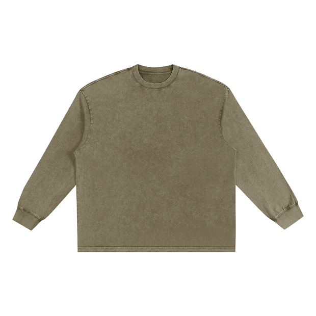acid wash long sleeve tee ,long sleeve tshirt,long sleeve tee,snow washed tshirt,snow washed tee,long sleeve