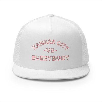 Kansas City vs Everybody 5 Panel Trucker Cap | Stylish Embroidered Hat for Sports Fans