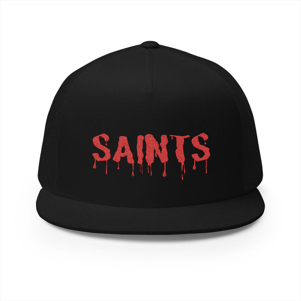 Stylish 5 Panel Trucker Cap with SAINTS Embroidery