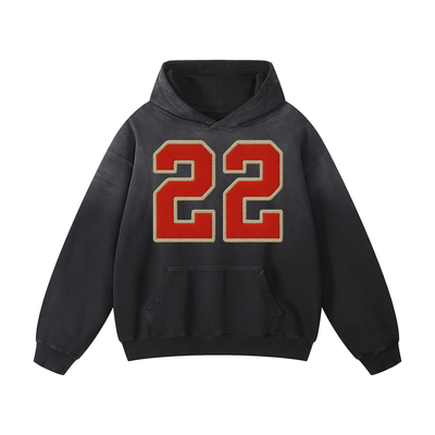 varsity hoodie,number hoodie,22 hoodie,appliqué hoodie,patch hoodie,pullover hoodie,kangaroo pocket,streetwear hoodie,everyday hoodie,unisex hoodie