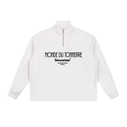 MondeDuTonnerre,QuarterZipSweatshirt,OversizedStreetwear,450GSM,LuxuryStreetwear,UnisexFashion,HeavyweightFleece,StreetwearBrand