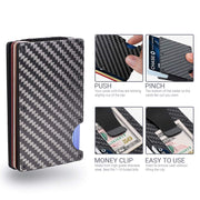 Money Clip Wallets For Men-Money Clip-Carbon Fiber Wallets For Men-Money Clip Wallet And Credit Card Holder Personalized-Carbon Fiber Wallet-RFID Slim Wallets For Men Money Clip-Minimalist Wallets