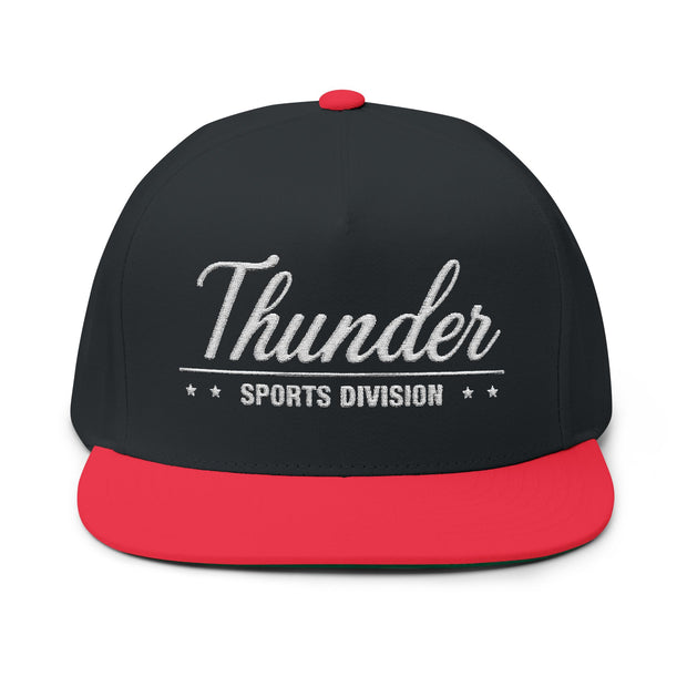 Flat Bill Cap - Thunder Sports Division Stylish Baseball Hat for Sports Lovers