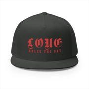 Embroidered 5 Panel Trucker Cap - 'LOVE RULES THE DAY'