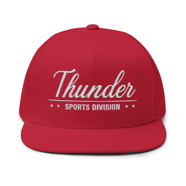 Flat Bill Cap - Thunder Sports Division Stylish Baseball Hat for Sports Lovers