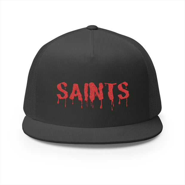 Stylish 5 Panel Trucker Cap with SAINTS Embroidery