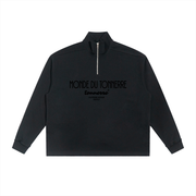 MondeDuTonnerre,QuarterZipSweatshirt,OversizedStreetwear,450GSM,LuxuryStreetwear,UnisexFashion,HeavyweightFleece,StreetwearBrand