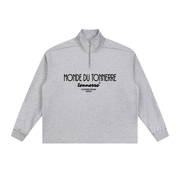 MondeDuTonnerre,QuarterZipSweatshirt,OversizedStreetwear,450GSM,LuxuryStreetwear,UnisexFashion,HeavyweightFleece,StreetwearBrand