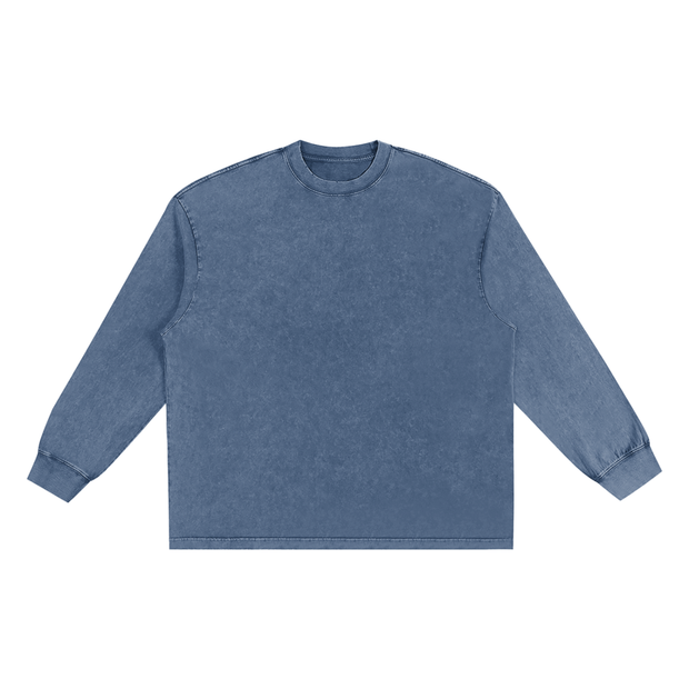 acid wash long sleeve tee ,long sleeve tshirt,long sleeve tee,snow washed tshirt,snow washed tee,long sleeve