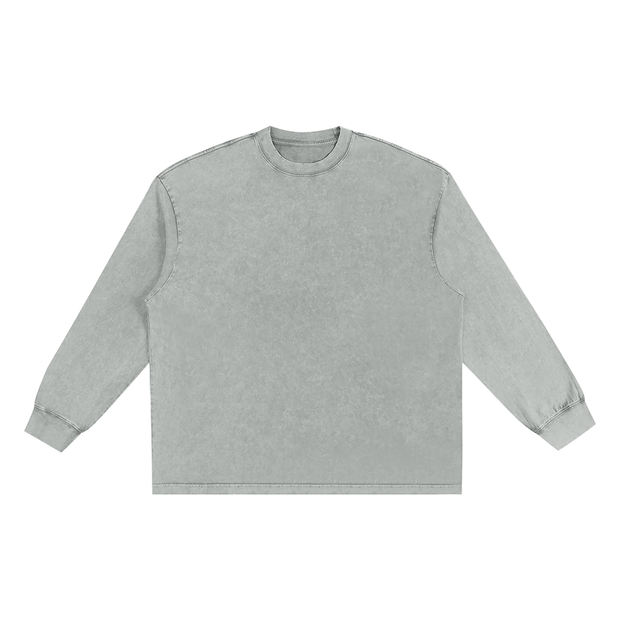 acid wash long sleeve tee ,long sleeve tshirt,long sleeve tee,snow washed tshirt,snow washed tee,long sleeve